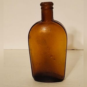 Vintage Amber Glass Flask